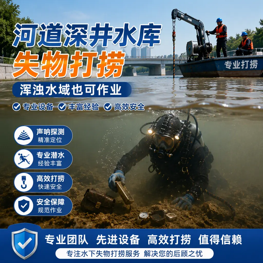 河道深井水库失物打捞，浑浊水域也可作业禅城