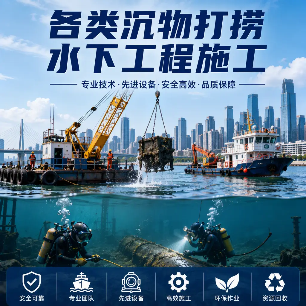 禅城各类沉物打捞，水下工程施工